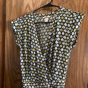 H&M Floral Wrap Dress Yellow/Green